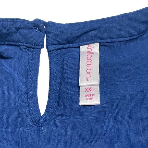 Xhilaration Deep Blue Embroidered Cap Sleeve Top - Picture 5 of 8